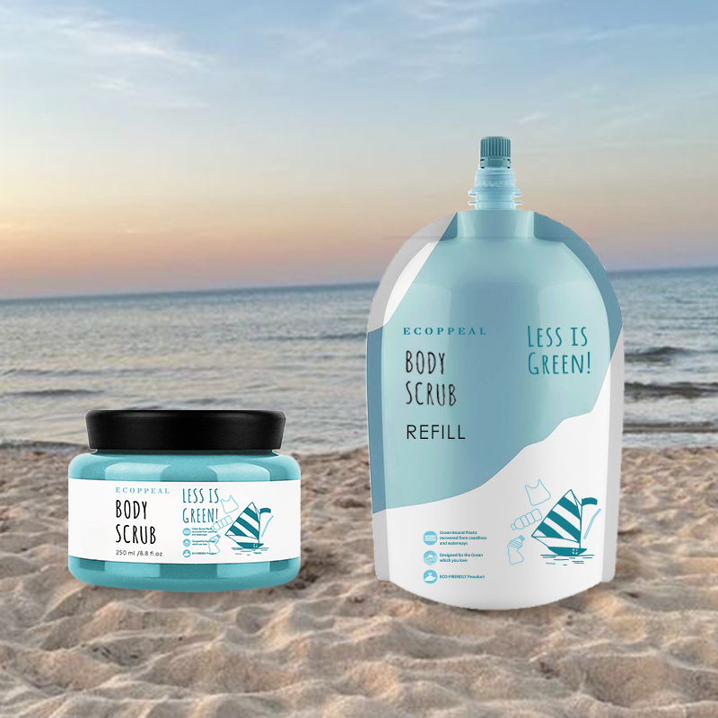 Frost Package Organic Vegan Fragrance Exfoliating Moisturizing Milk Custom Refill Package Body Scrubs