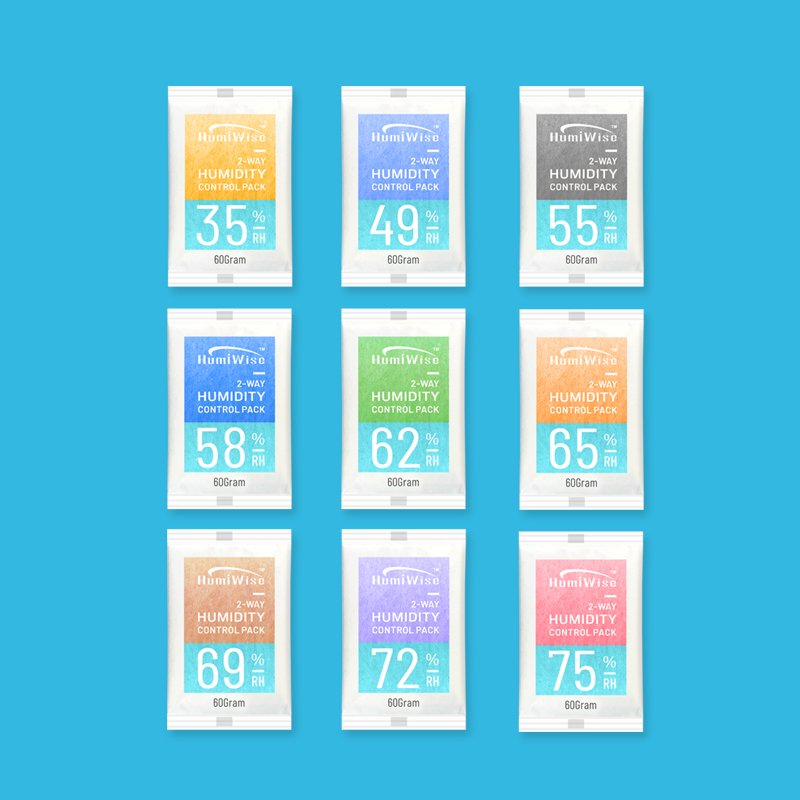 2 Way Humidity Pack 8g Humidity Control Chemical Auxiliary Agent Fiber Desiccant Card Natural Plant Fiber Card Type 2 Years 62%