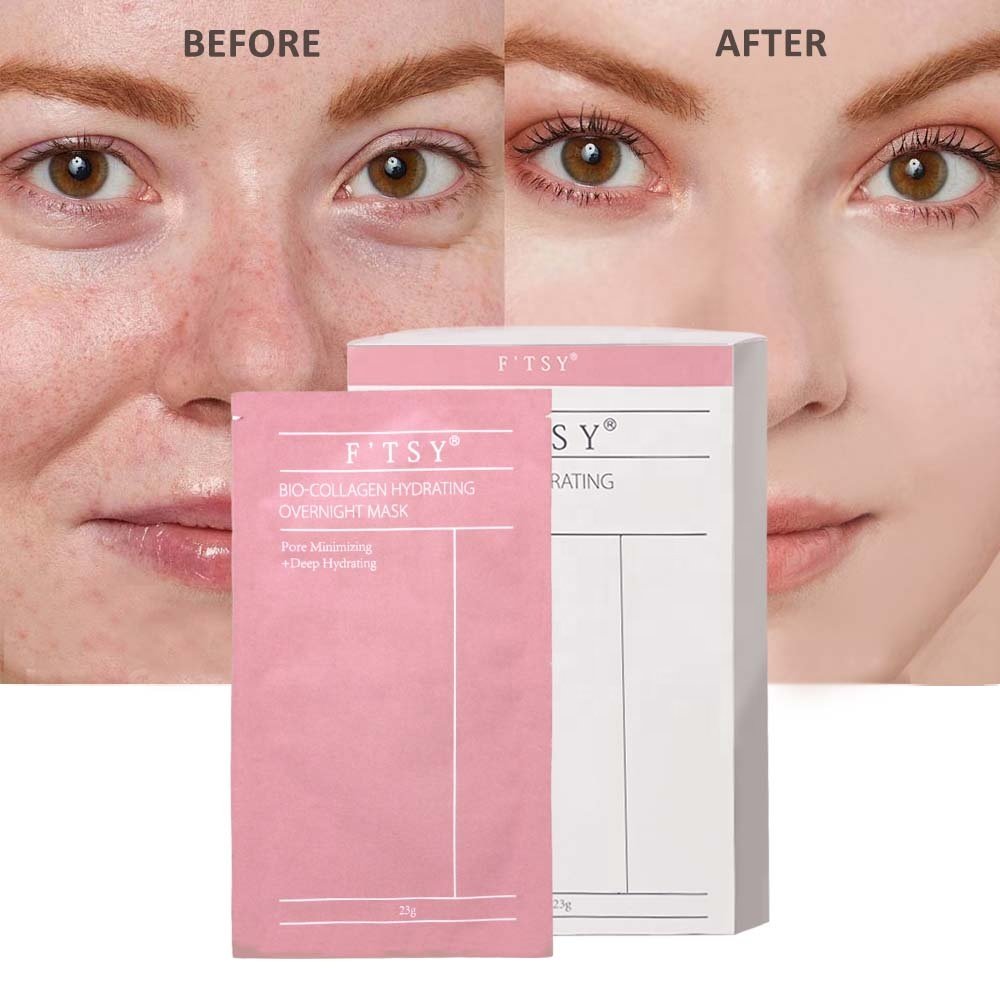 Low Molecular Bio-Collagen Face Mask Lifting Firming Moisturizing Overnight Glowing Overnight Mask 34g