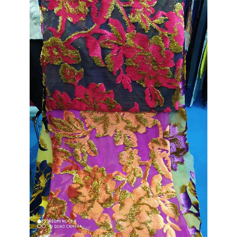 2023 Latest Pattern Polyester, Nylon Sheer Gauze Jacquard Garment Spring Summer Ladies Shirt Dirac Somali Fabric/