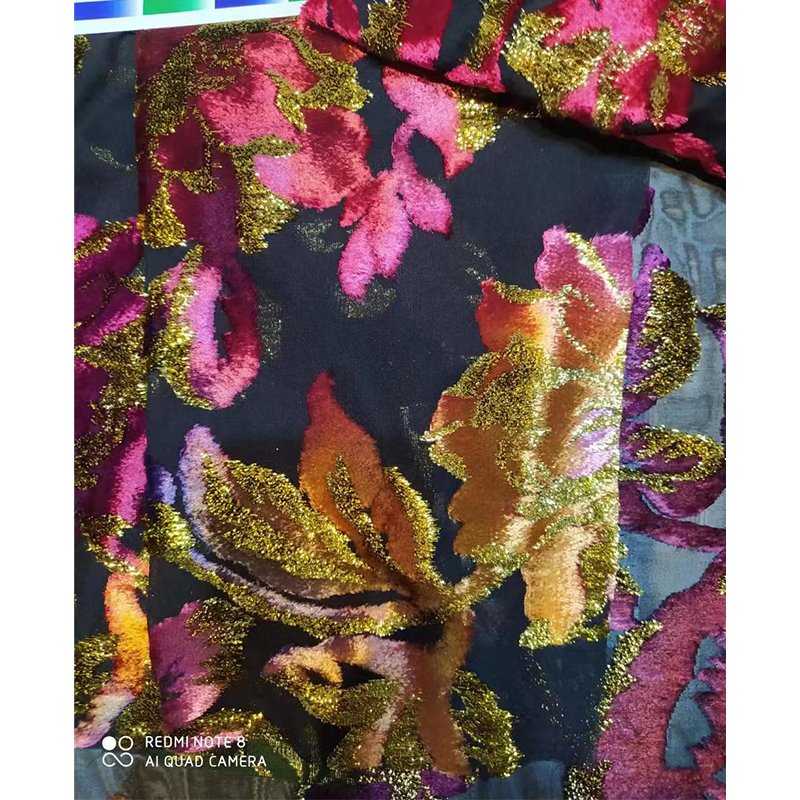 2023 Latest Pattern Polyester, Nylon Sheer Gauze Jacquard Garment Spring Summer Ladies Shirt Dirac Somali Fabric/