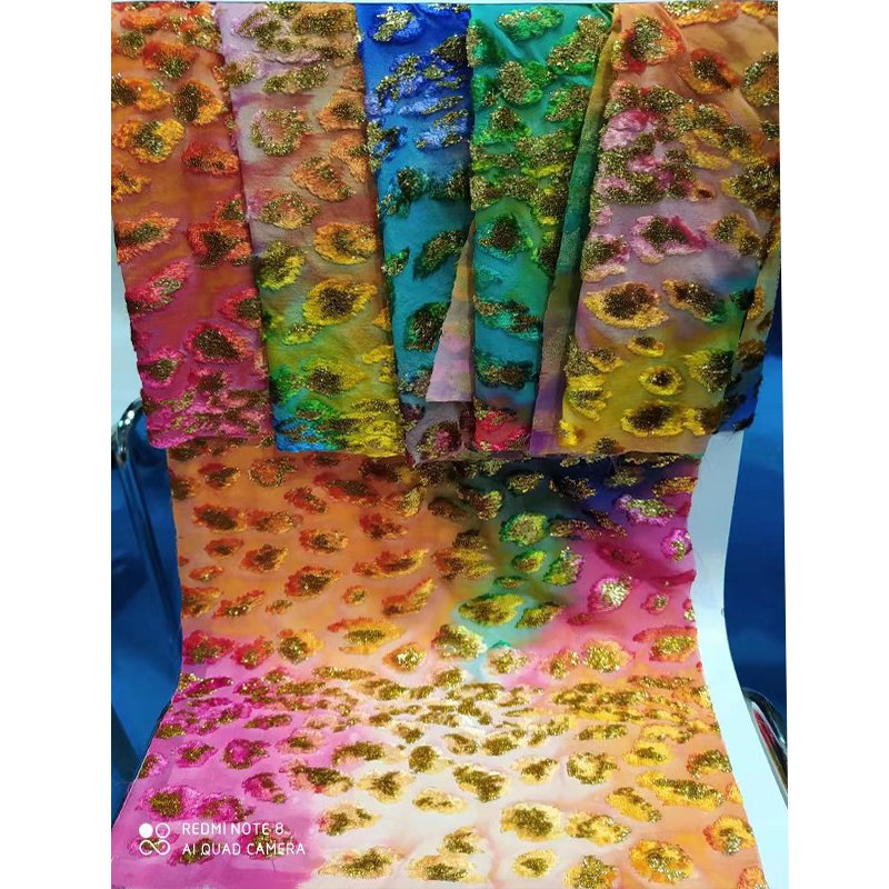 2023 Latest Pattern Polyester, Nylon Sheer Gauze Jacquard Garment Spring Summer Ladies Shirt Dirac Somali Fabric/