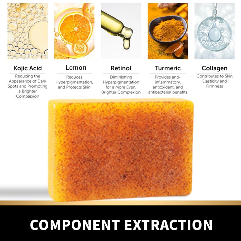 Original Turmeric Lemon Kojic Acid Skin Whitening Brightening Body Soap Supplier Acid Kojic Essential Oil Soap Bath Moisturizing