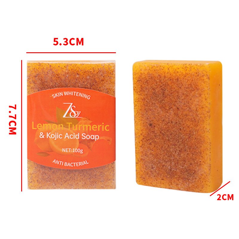 Original Turmeric Lemon Kojic Acid Skin Whitening Brightening Body Soap Supplier Acid Kojic Essential Oil Soap Bath Moisturizing