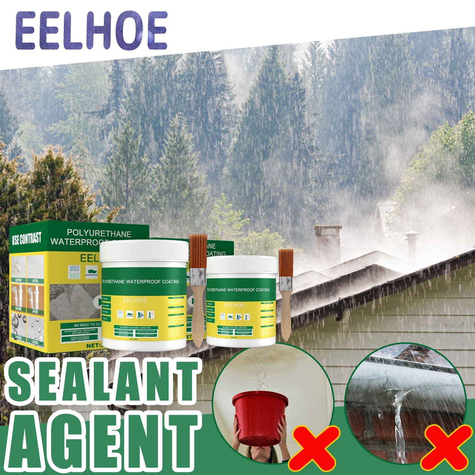 EELHOE Bathroom Toilet Floor Tiles Wall Anti-Leak Invisible Waterproof Agent Coating Polyurethane Transparent Waterproof Glue