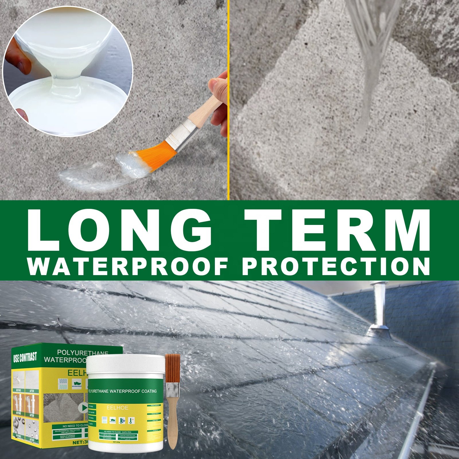 EELHOE Bathroom Toilet Floor Tiles Wall Anti-Leak Invisible Waterproof Agent Coating Polyurethane Transparent Waterproof Glue