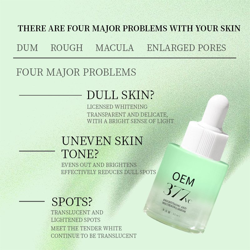 OEM/ODM custom natural plant extracts high quality 377 whitening and brightening hydrating serum