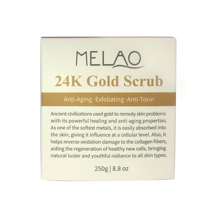 Top Quality Custom Organic Natural Skin Whitening Exfoliator 24k Gold Body Scrub