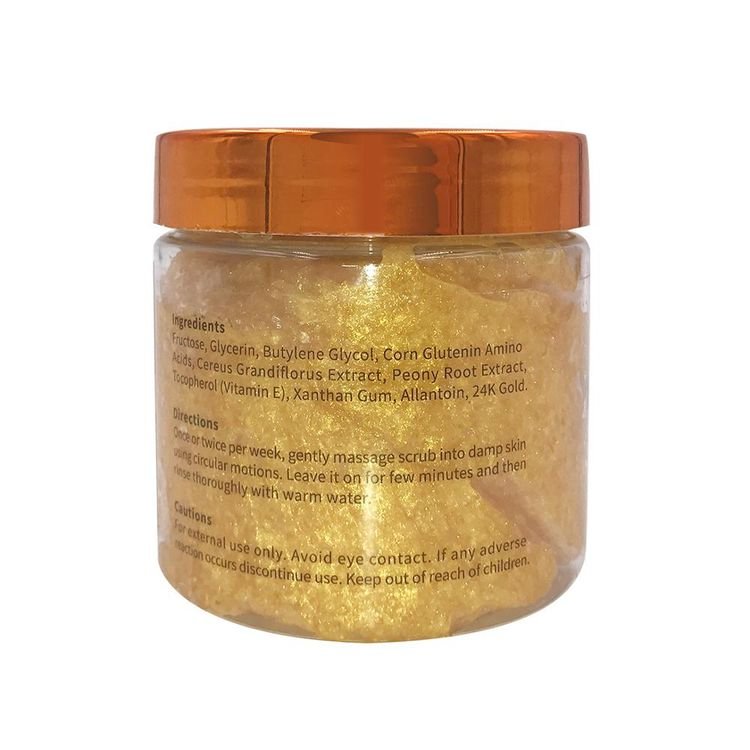 Top Quality Custom Organic Natural Skin Whitening Exfoliator 24k Gold Body Scrub