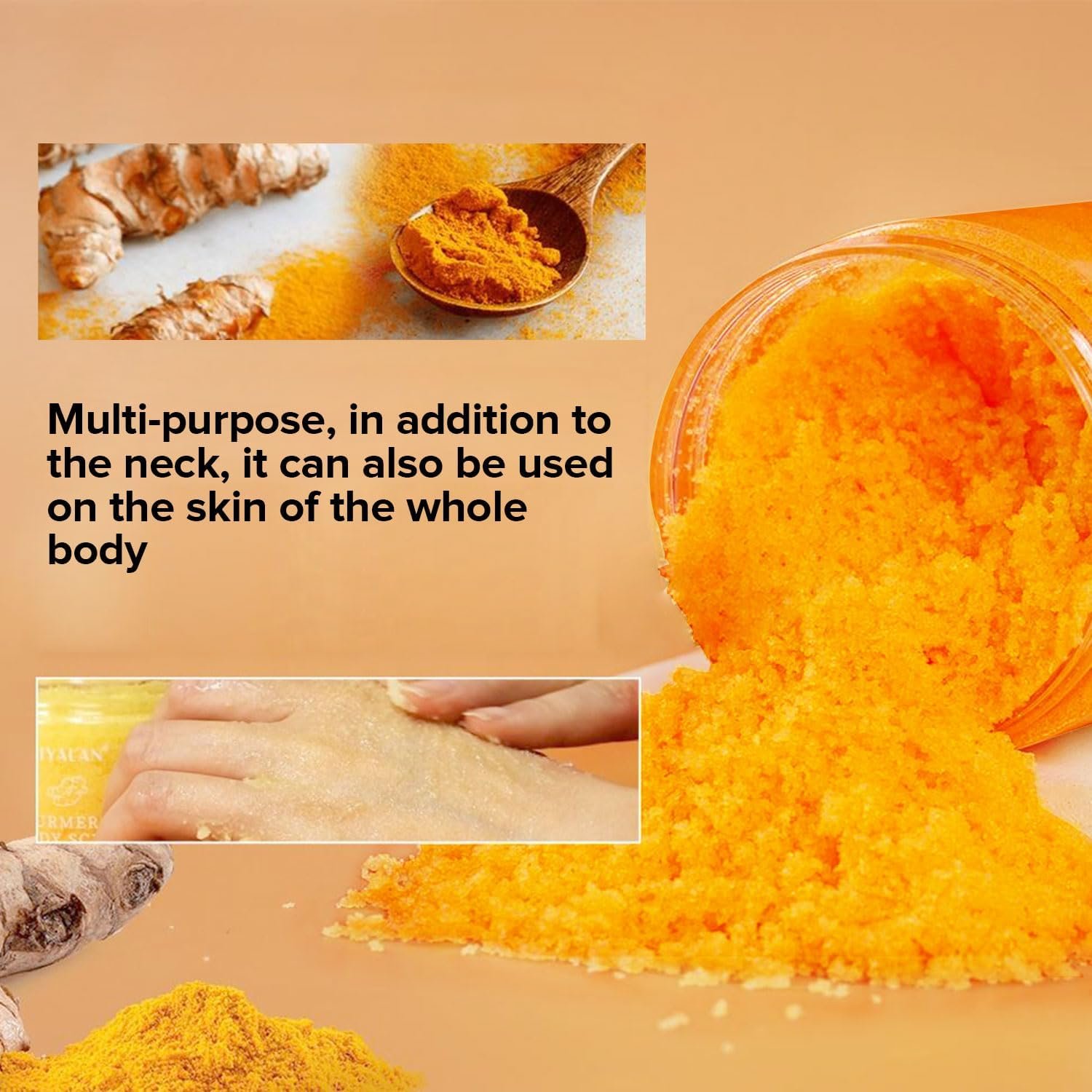 Dark Spot Exfoliating Moisturizing Blackhead Remover Turmeric Body Scrub For Face And Neck