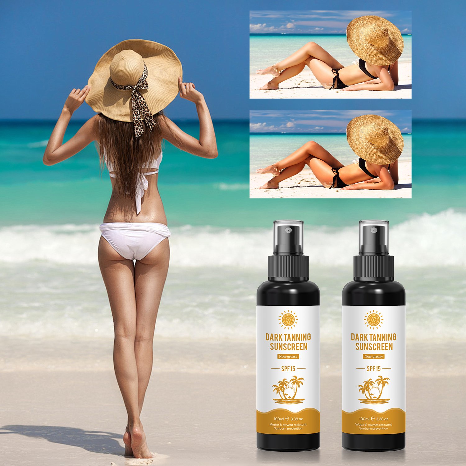 Private Label Dark Tanning oil Sunscreen Lotion Tanning Oil Spray Permanent Bronzing Tan Skincare Lotion Spf 50 Sunscreen