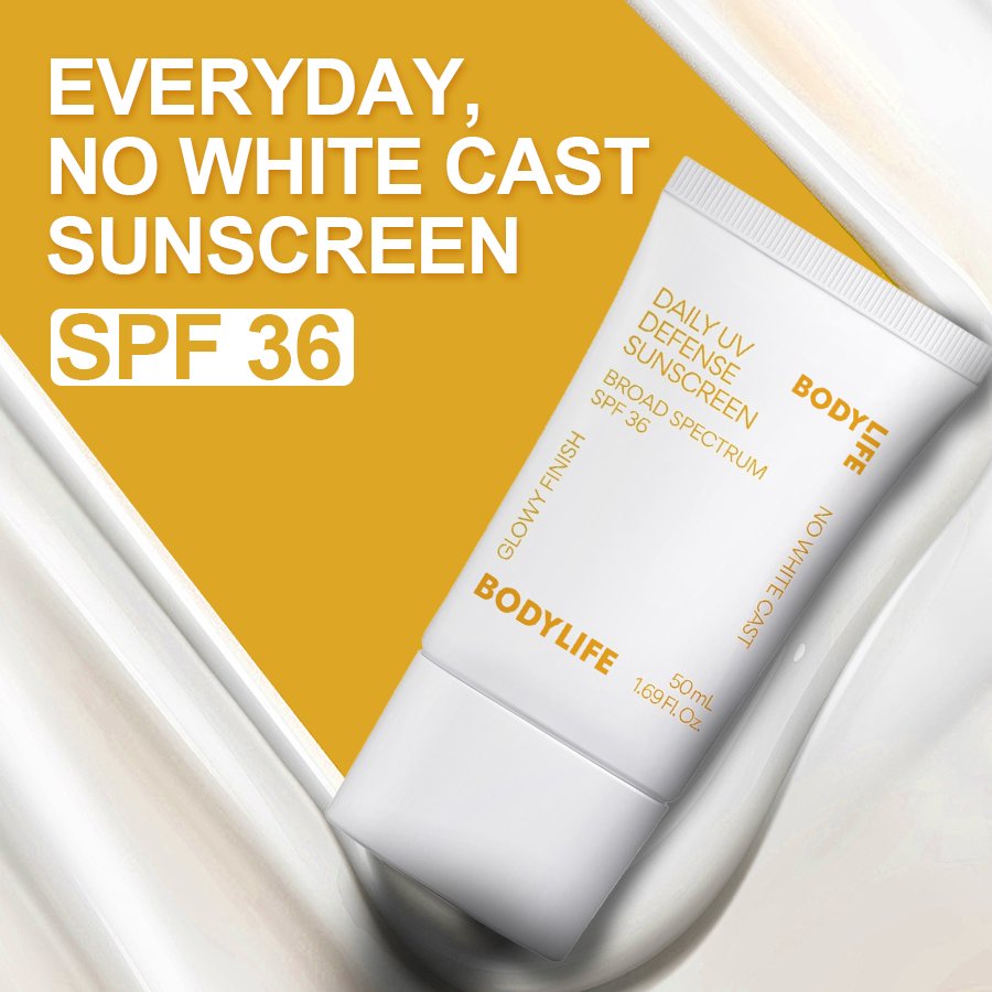 Wholesale Custom 50ml Daily Invisible Sunscreen with No White Cast Broad Spectrum SPF 36 UV Defense SPF 36 hose