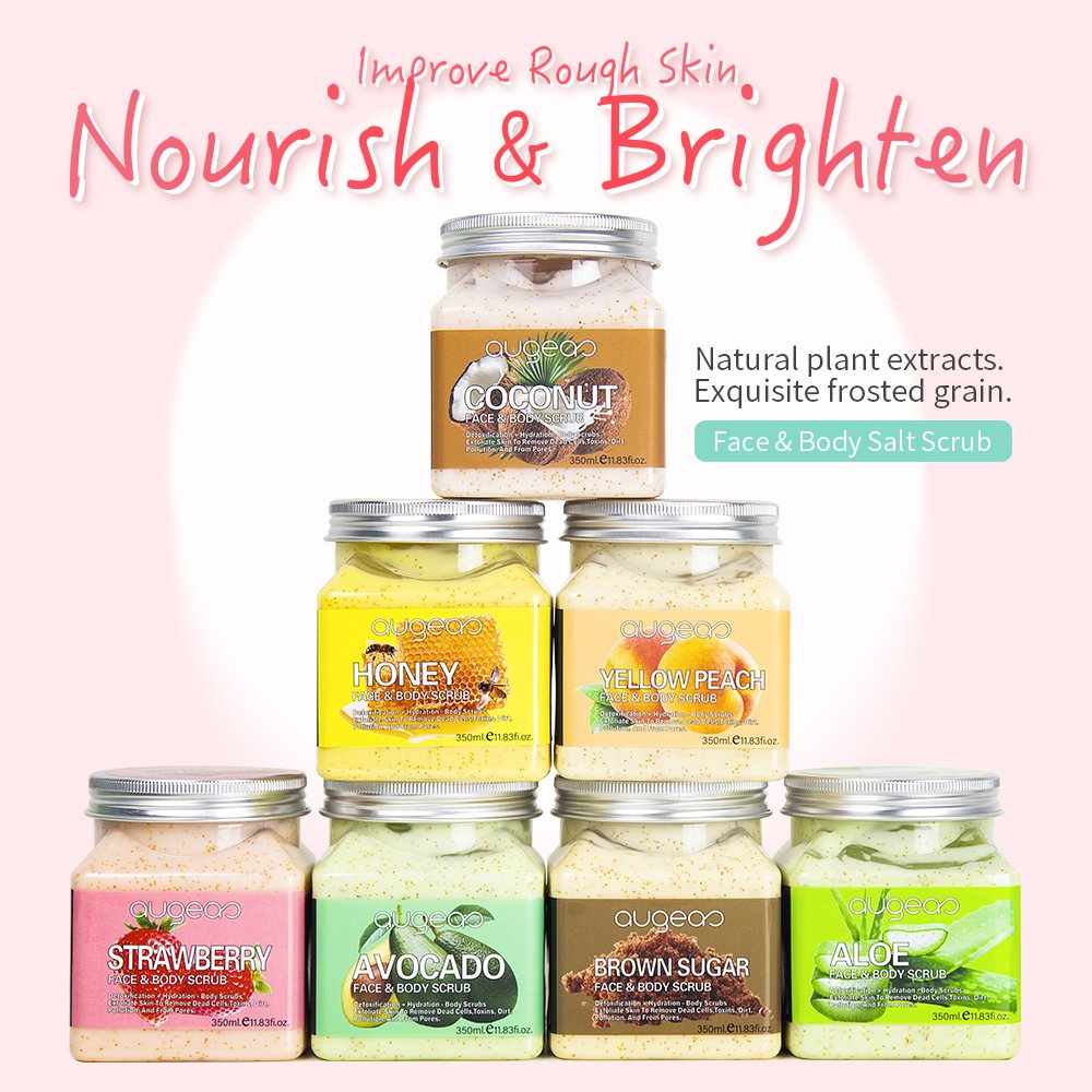 custom logo skin body care whitening cream organic private label sugar exfoliating body scrub
