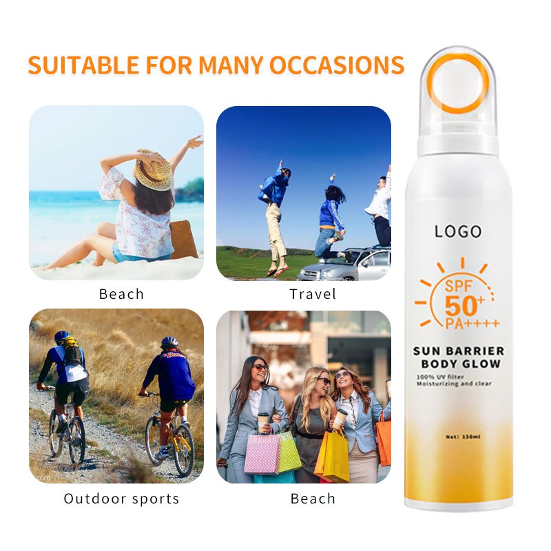 OEM Factory Wholesales 150ML Broad SPF 50 Waterproof Long Lasting SPF 60 Mineral Body Sweatproof Sunscreen For Face