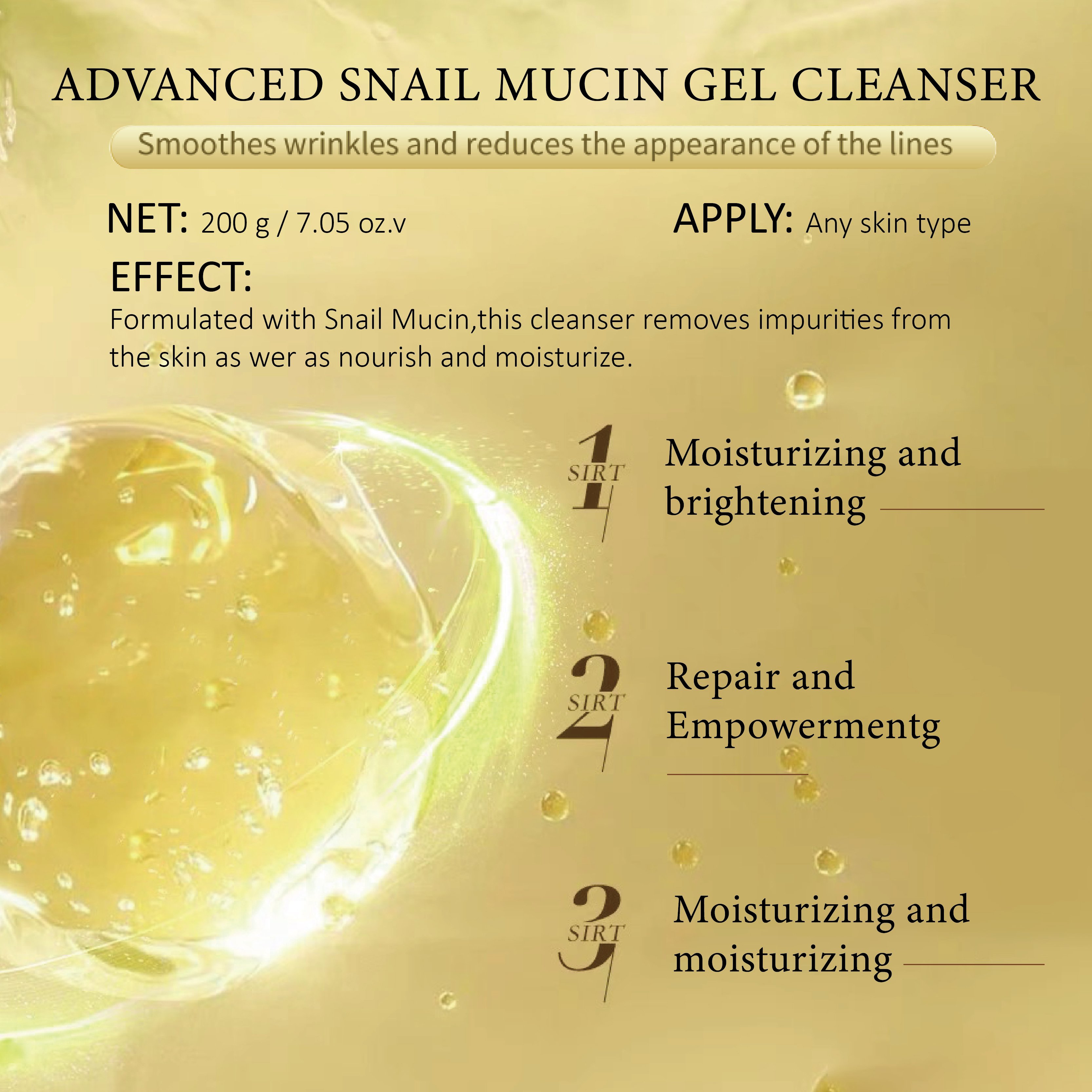 Korean Care Dry Sensitive Skin Deep Cleaning Moisturizing Whitening Advanced Snail Mucin products BELLTR Face Cleansing