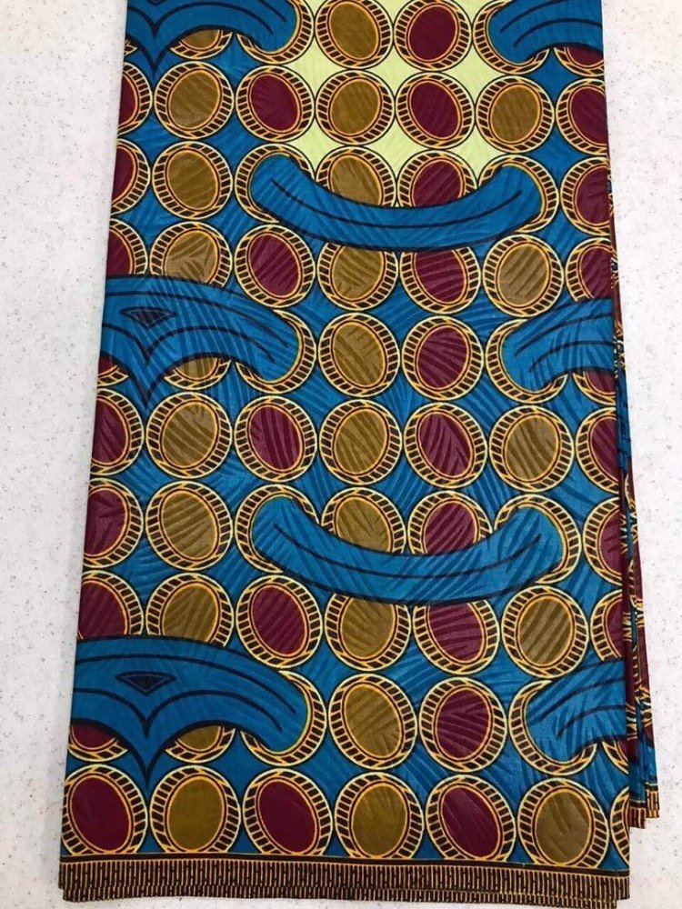 2024 New Model African Embroidered Wax Print Style, 100% Cotton with Colored Embroidery Thread, Ankara Wax Fabric