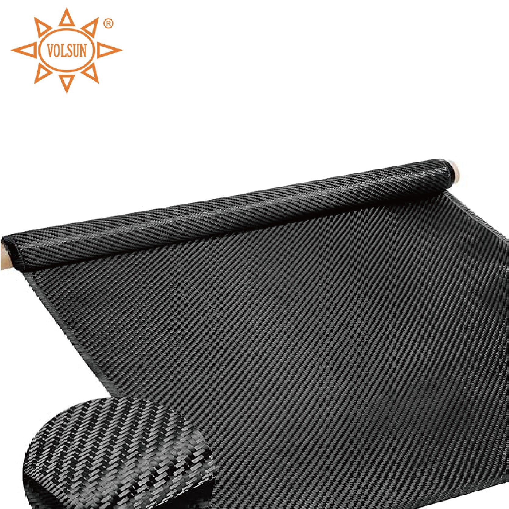 1K 100g-135g Bidirectional Plain Carbon Fiber Fabrics Designing Sport Equipment
