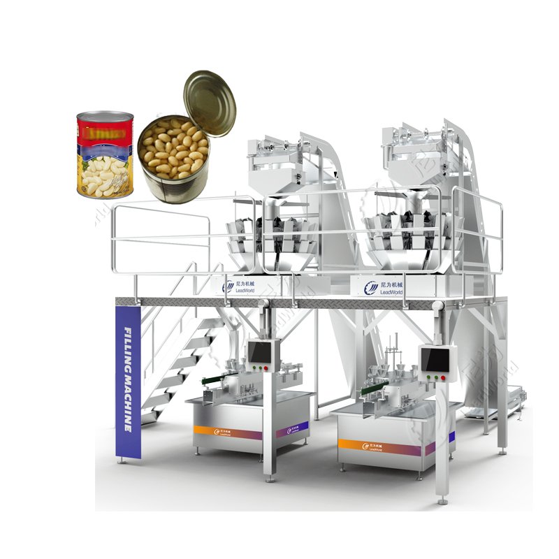Leadworld Automatic Canned Food organic red broad beans white kidney pinto Beans can filling Canning Machine line