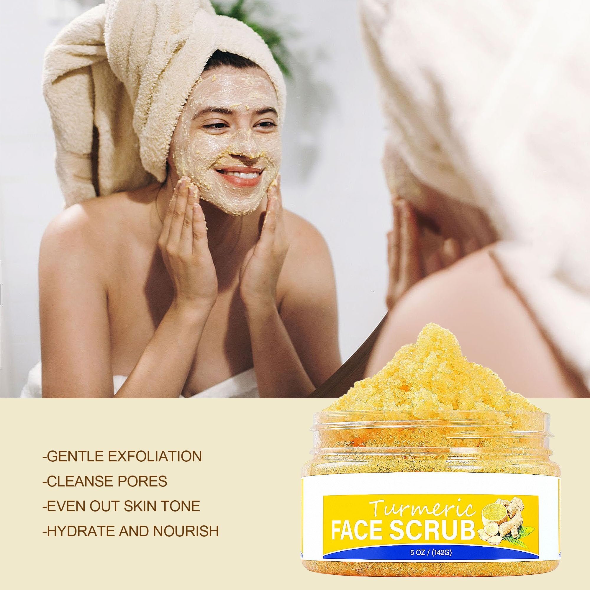 Natural Ingredients Cleanse Hydrate Skin Vitamin c Turmeric Body Scrub For All Skin Types