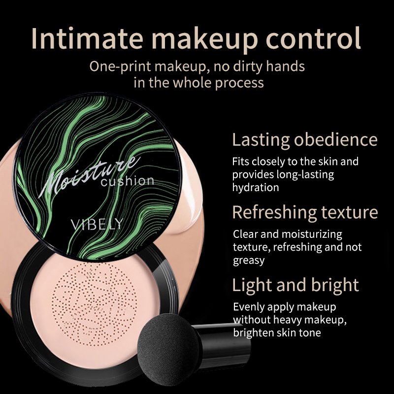 Natural Nude Makeup Mushroom Air Cushion Foundation Waterproof Moisturizing Whitening Concealer BB Cream