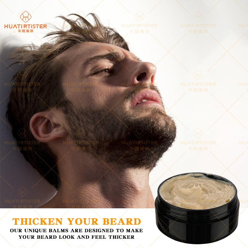 Huati Sifuli RubioAroma Private Label Organic Men Beard Kit Moisturizing Growth Wax Natural Maracuja Oil & Shea Butter Beard Gro