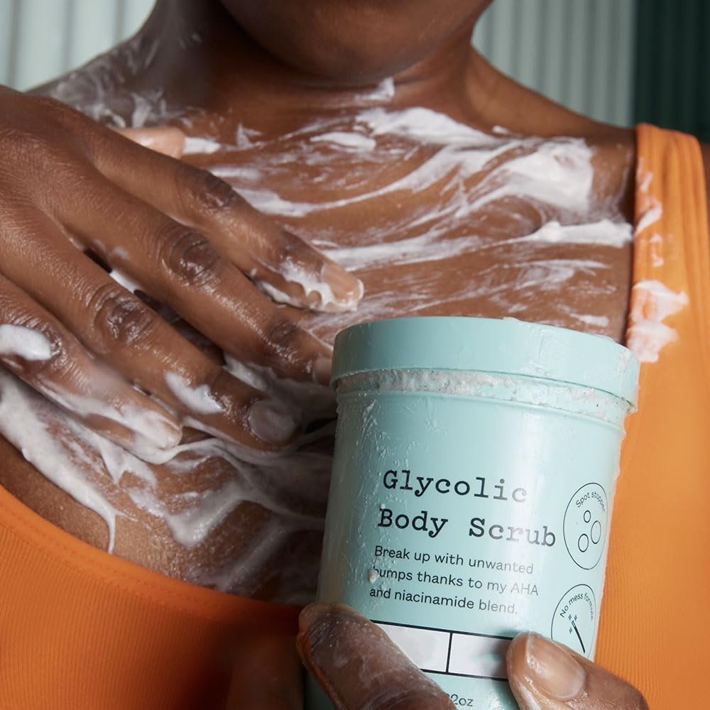 Glycolic Active Skincare Reduce Acne Essential Oil Dryness Glowing Skin Exfoliating Body Scrub