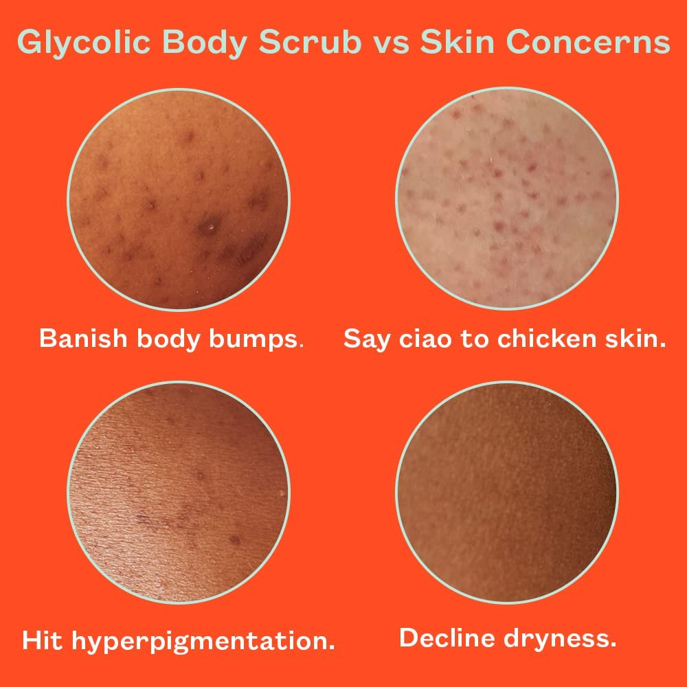 Glycolic Active Skincare Reduce Acne Essential Oil Dryness Glowing Skin Exfoliating Body Scrub