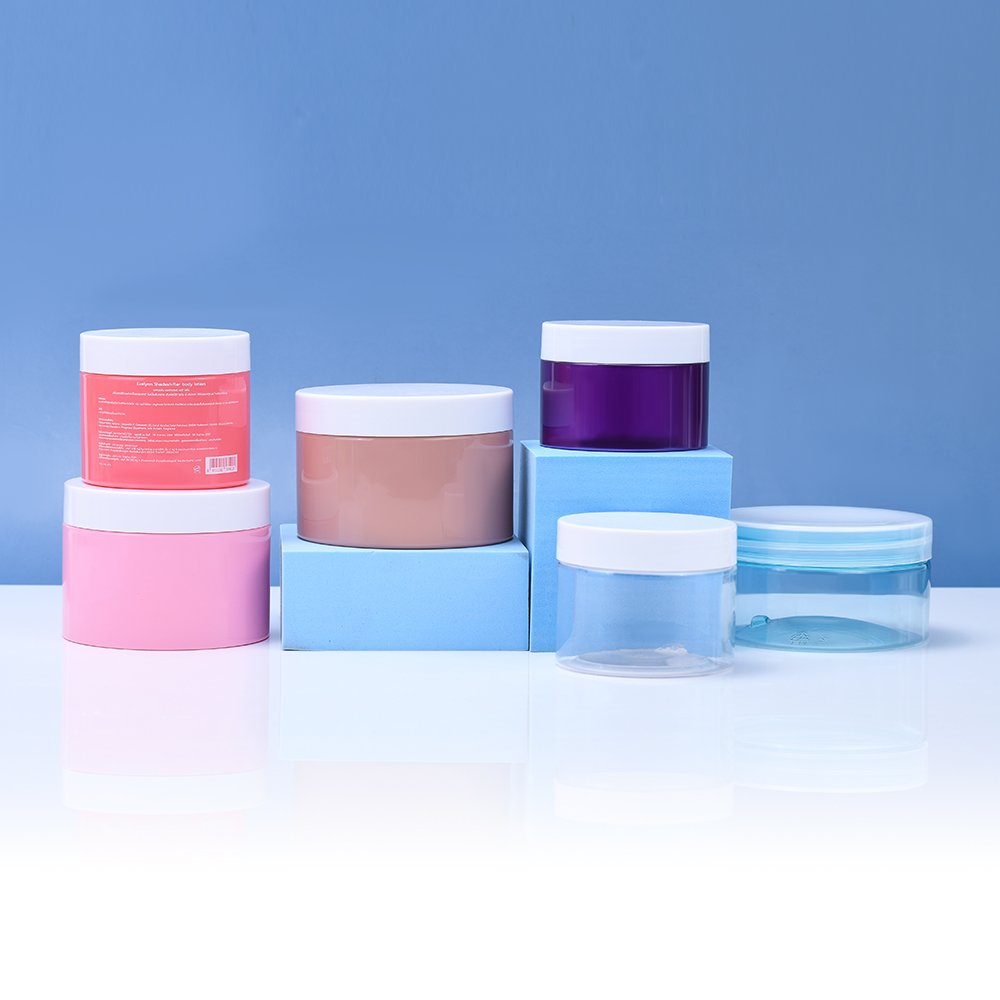 Factory Direct Sale Empty 50g 100g 200g Multiple colors Face Body Scrub Deep Cleansing Lotion Plastic jar for Adults