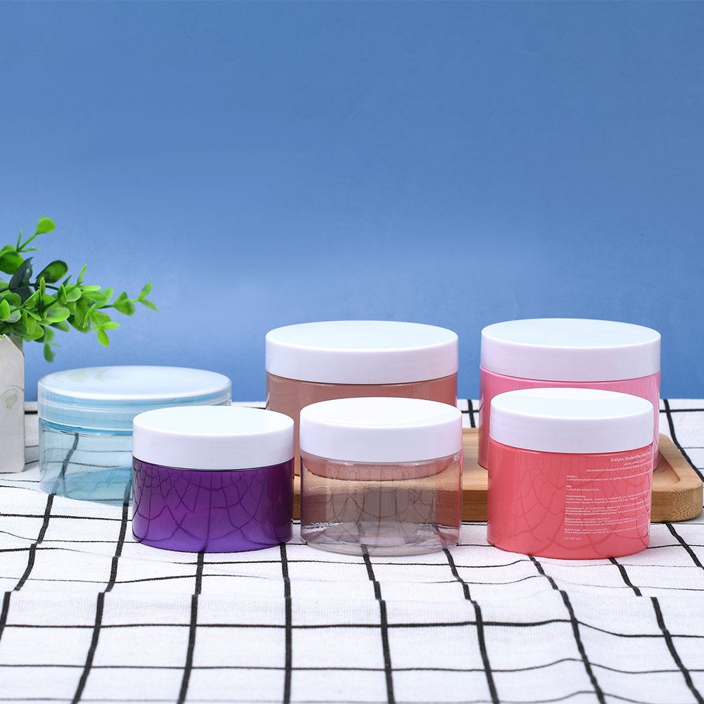 Factory Direct Sale Empty 50g 100g 200g Multiple colors Face Body Scrub Deep Cleansing Lotion Plastic jar for Adults