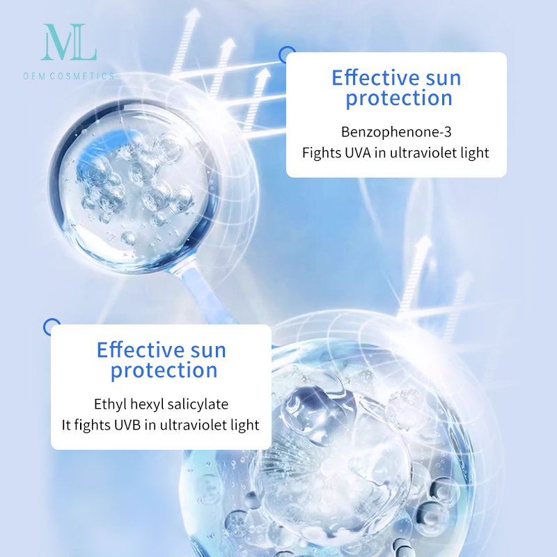 Private label MLXL manufacturer OEM ODM cosmetic clear men sunscreen spf 40 moisturizing whitening men facial sunscreen.
