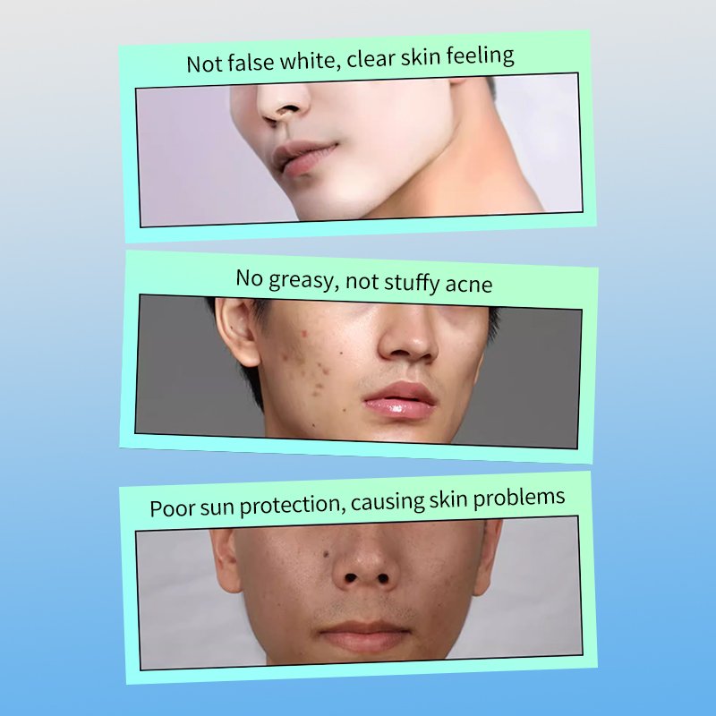 Private label MLXL manufacturer OEM ODM cosmetic clear men sunscreen spf 40 moisturizing whitening men facial sunscreen.
