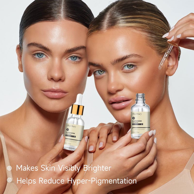 Private Label Glutathione Whitening Freckle Serum Remove Melasma Dark Spots Face Whitening Serum with Vitamin C Kojic Acid