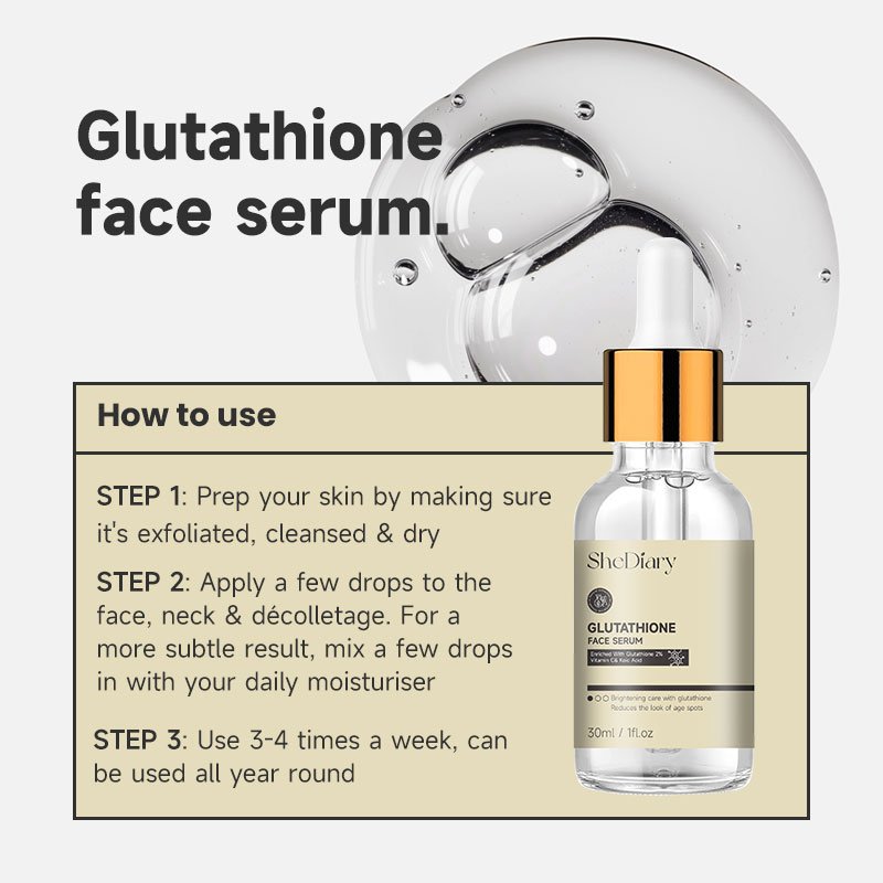 Private Label Glutathione Whitening Freckle Serum Remove Melasma Dark Spots Face Whitening Serum with Vitamin C Kojic Acid