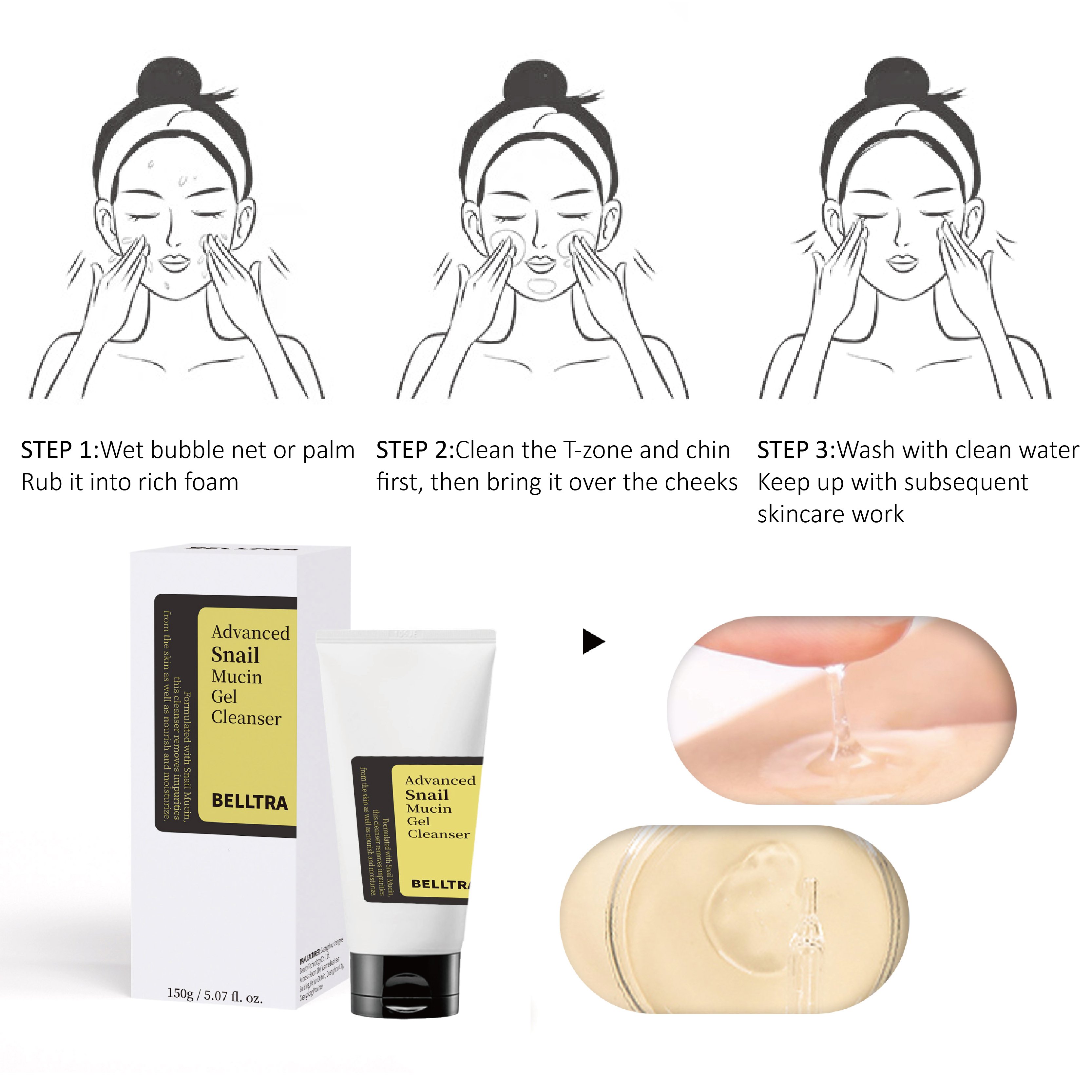 Advanced Snail Mucin products BELLTR Purifying Foaming Gel Cleanser - Your Skincare Staple for Clear Dry Sensitive Skin