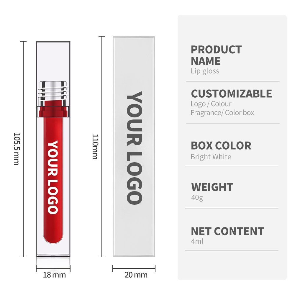 Wholesale bulk glossy tinted watery pigment lip stain private label clear vegan high quality lip gloss
