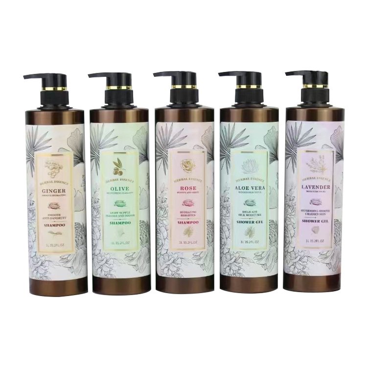 OEM Dedicated Scalp Nourishing Olive Argin and Carrot Shampoo Together with Lemon Coconut Body Wash Care Set 1000ml