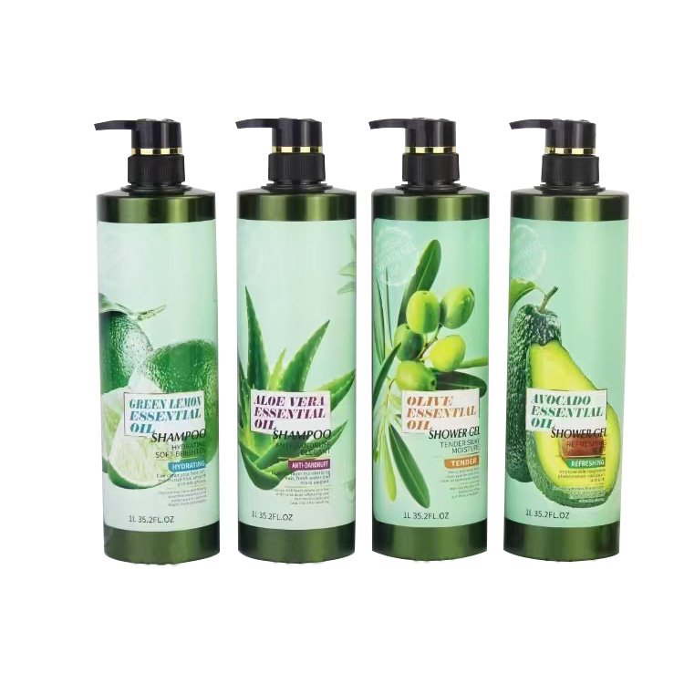OEM Dedicated Scalp Nourishing Olive Argin and Carrot Shampoo Together with Lemon Coconut Body Wash Care Set 1000ml