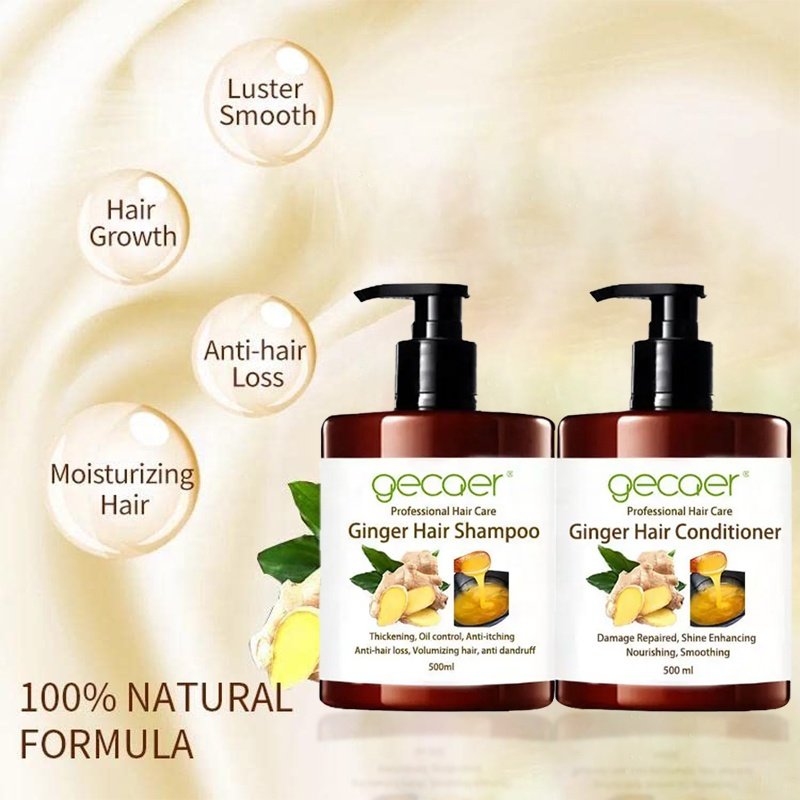 Organic Hair Care Oil Control Ginger Hair Shampoo and Conditioner Private Label Anti-dandruff Loss Ginger Hair Shampoo Unisex