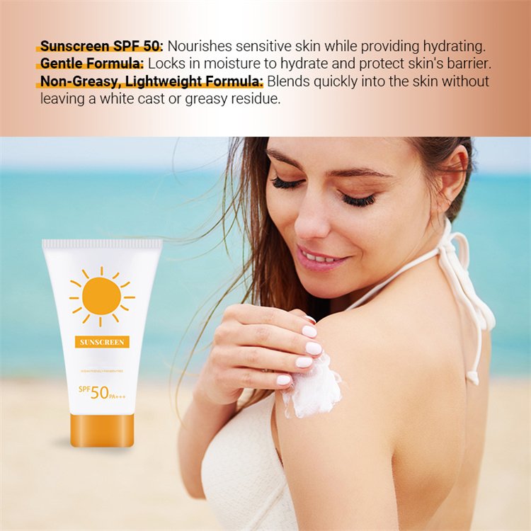 Summer Hot Sale Oil-control Ultraviolet-proof Whitening Organic Facial Sunscreen Cream SPF 50