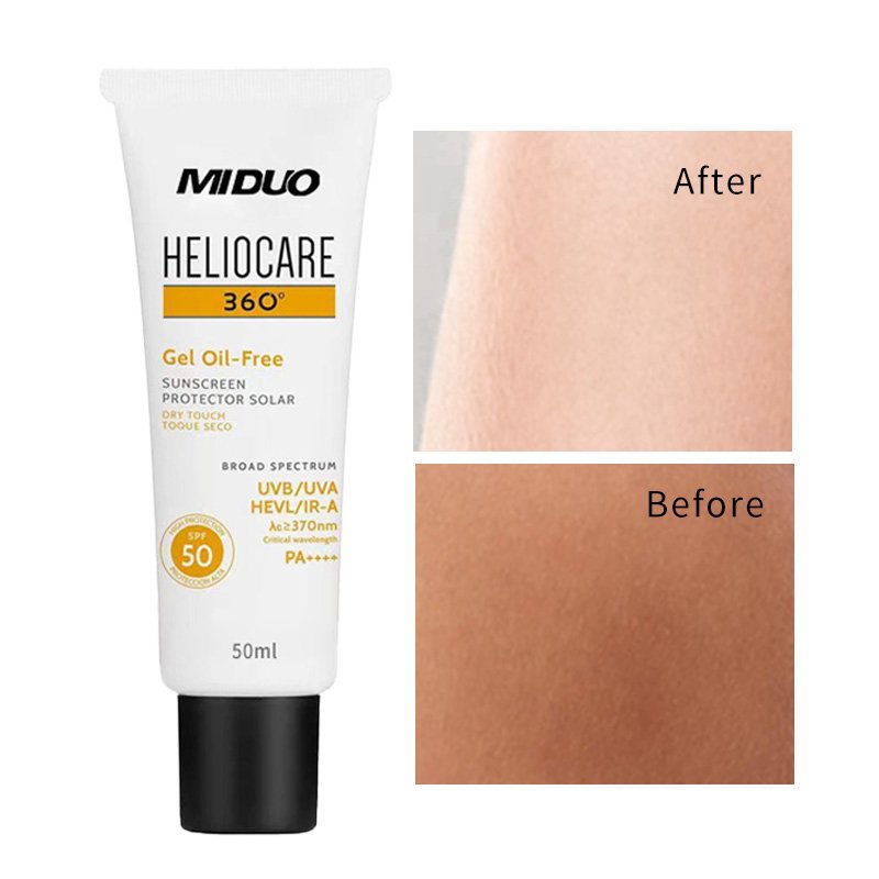 OEM Factory 50ML Broad Spectrum SPF 50 Water Gel Hydrating Daily Non Comedogenic Hyaluronic Acid Oil Free Moisturizer Sunscreen