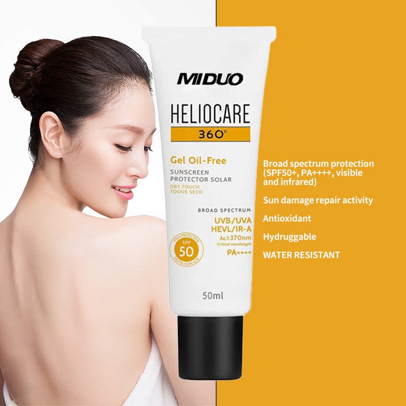 OEM Factory 50ML Broad Spectrum SPF 50 Water Gel Hydrating Daily Non Comedogenic Hyaluronic Acid Oil Free Moisturizer Sunscreen