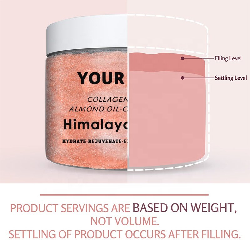 OEM Himalayan Salt Scrub For Exfoliating Body With Private Label Collagen Sweet Almond Coconut Oil Salt Body Scrub