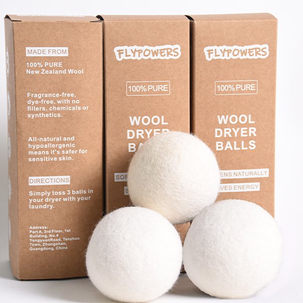Custom Laundry Wool Dryer Balls 3-Pack 100% Made of Reusable Natural Fabric Organic New Zealand Wool Reduces Clothing Wrinkles