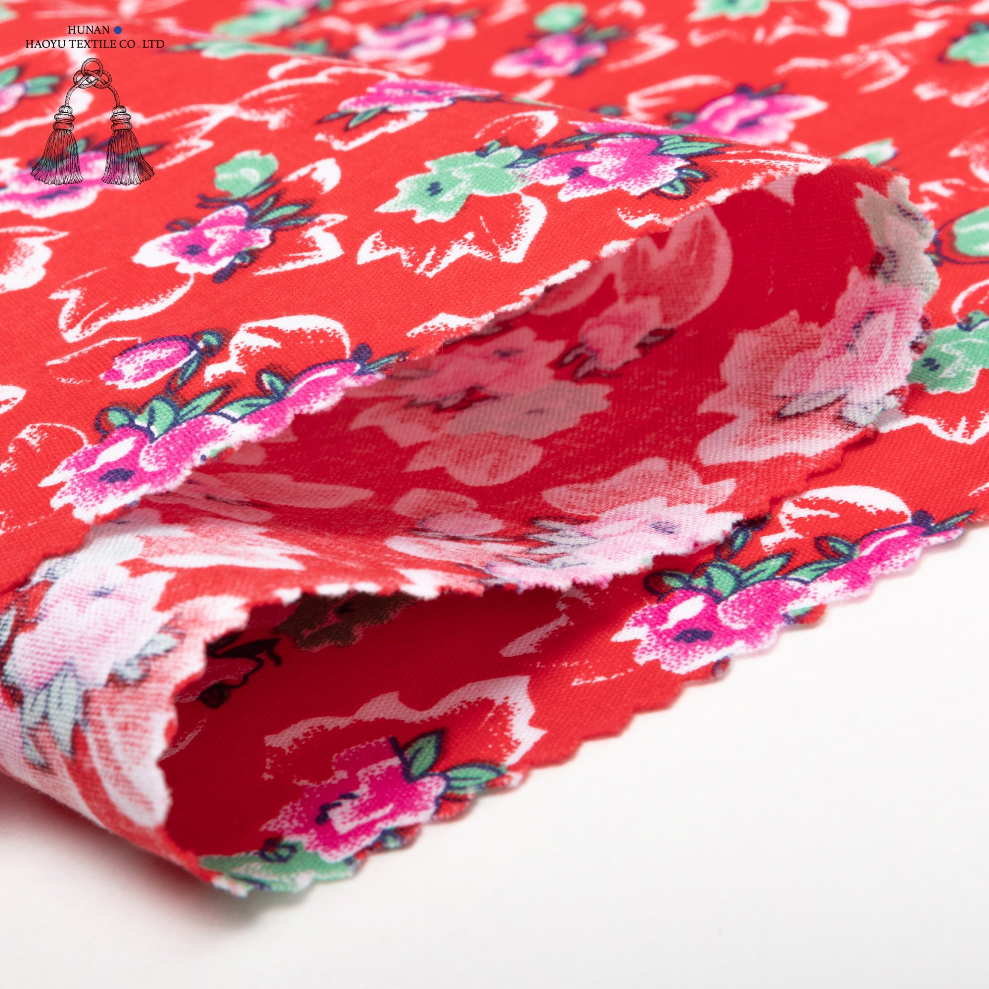 Haoyu textile factory High quality 100%cotton customized printing fabric C21*21 60*60 130gsm woven fabric for women dress