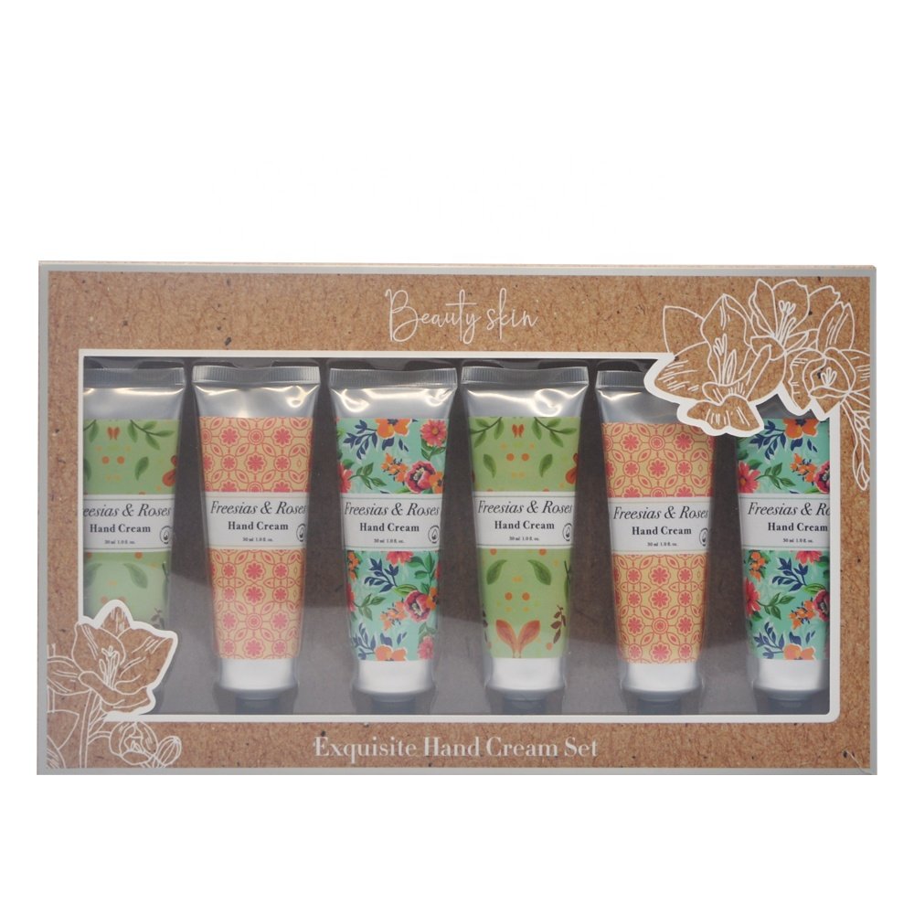 High Quality Aluminum Soothing Floral Scented Hydrating Hand Cream Tube Gift Set