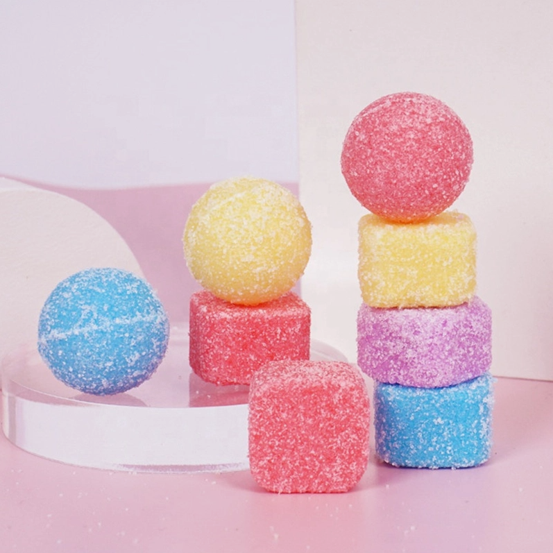 Custom Private Label Bulk Diy Exfoliate Foaming Ball Cubes Smooth Skin Candy Sugar Body Scrub Sets