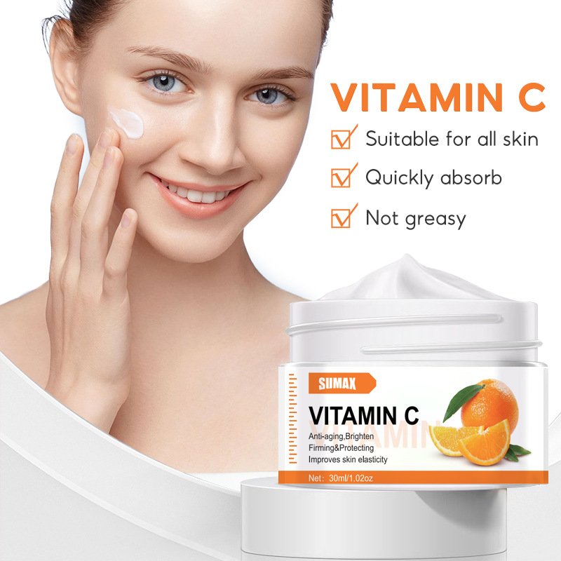 Exquisite packaging for long-lasting moisturizing and whitening of skin, eliminating inflammation, VC orange cream 30ml
