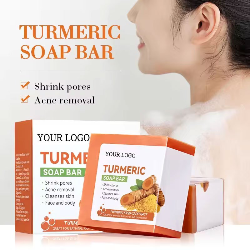 Professional Organic Private Label Turmeric Skin Care Set Anti Acne Dark Spot Remover Face Serum Cleanser Cream Kit
