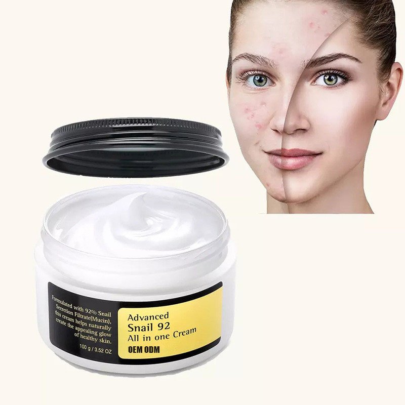 Private label Snail Mucin 92% Repair and Soothes Red Cream Daily Face Gel Moisturizer for Acne-prone