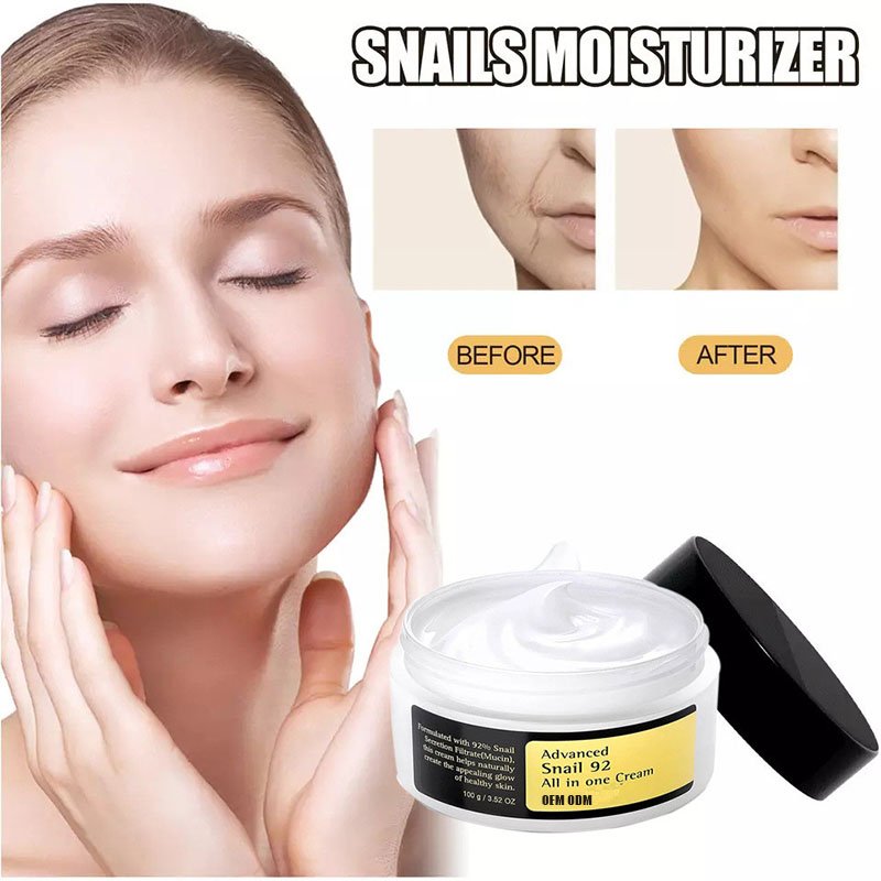 Private label Snail Mucin 92% Repair and Soothes Red Cream Daily Face Gel Moisturizer for Acne-prone